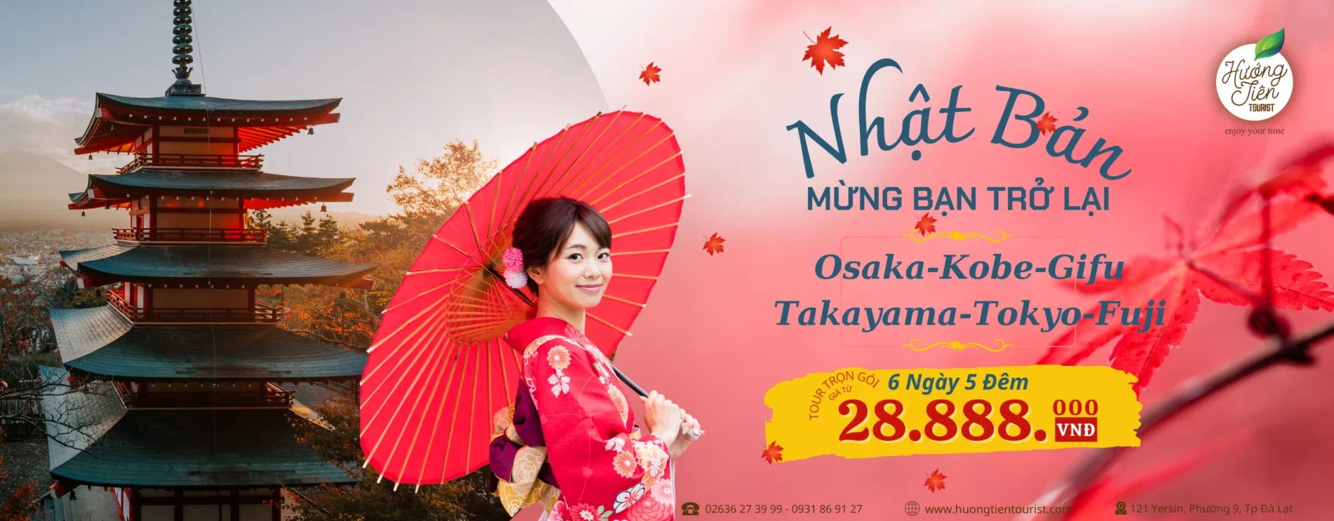 tour nhat ban la do mua thu