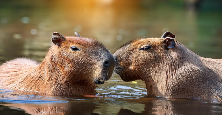 capybaras in water featured image