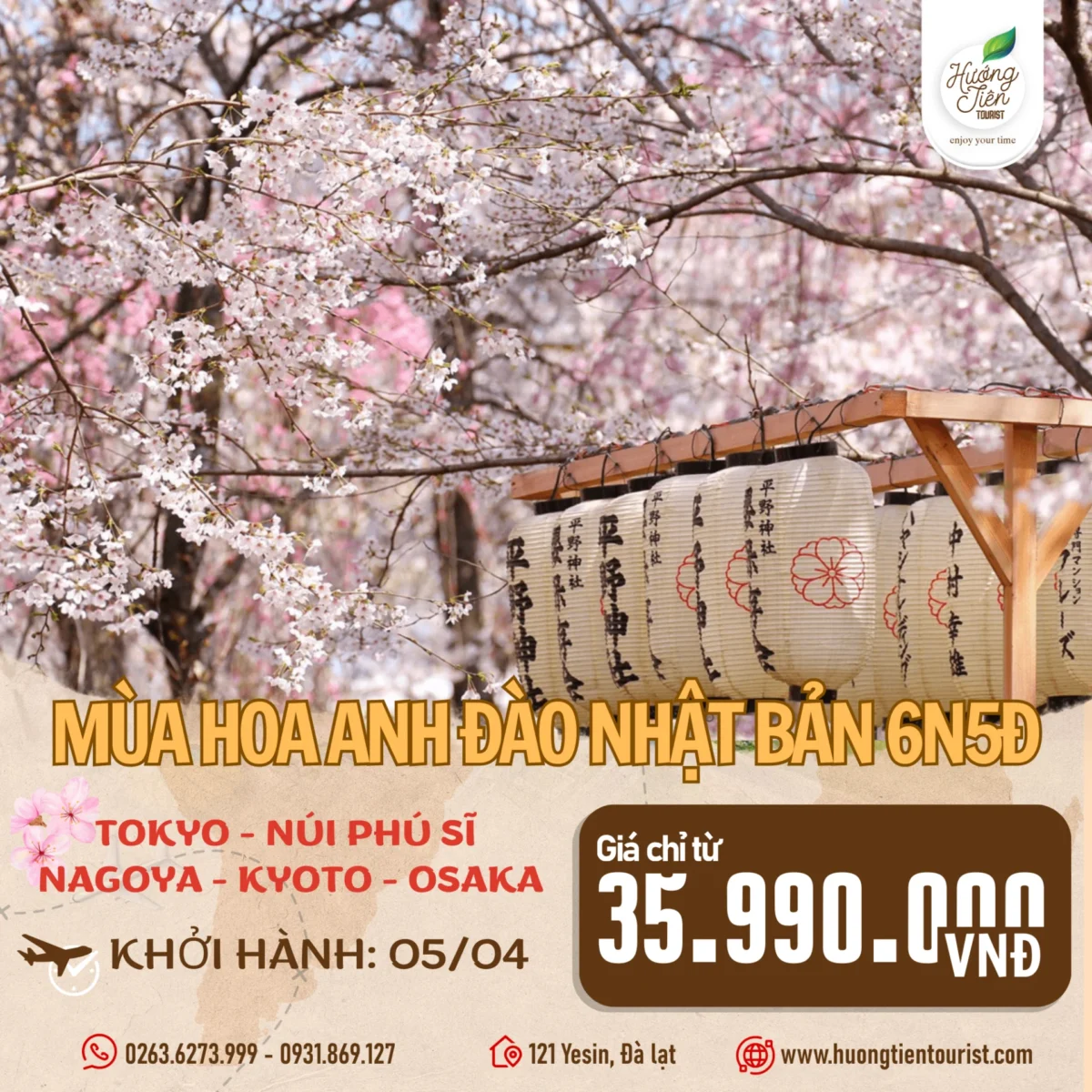 NHẬT BẢN MÙA HOA ANH ĐÀO KHỞI HÀNH TỪ ĐÀ NẴNG (Tháng 3-4)