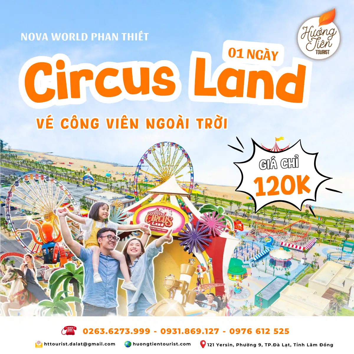 Vé công viên ngoài trời Circus Land | Novaworld Phan Thiết 2025