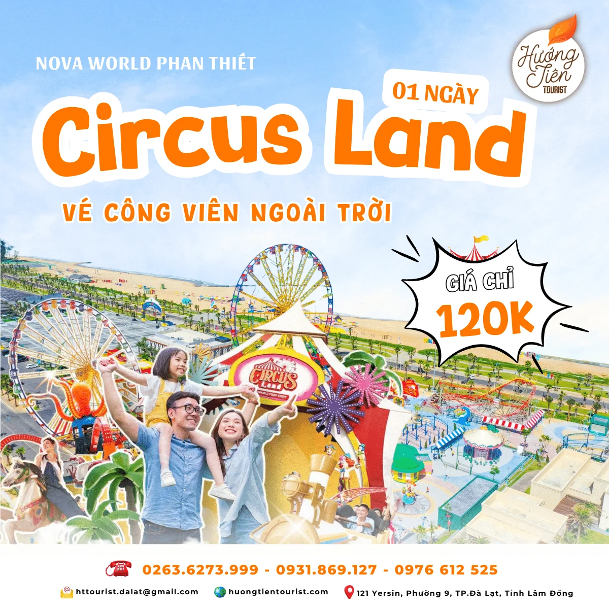 Vé công viên ngoài trời Circus Land | Novaworld Phan Thiết 2025