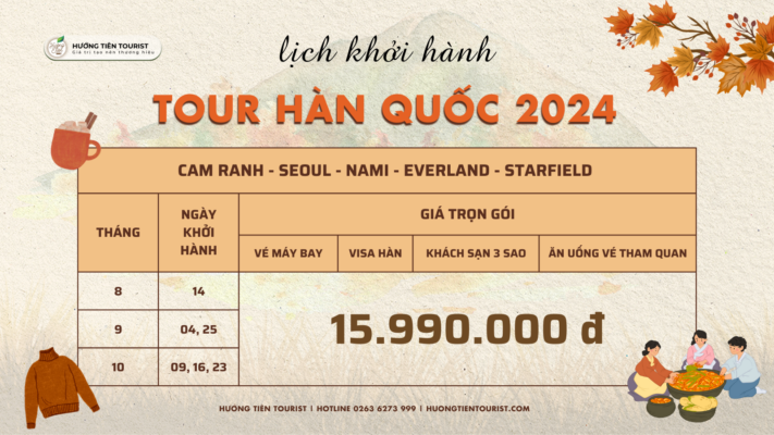 TOUR HÀN QUỐC 2024 | 5N4Đ | CAM RANH - SEOUL - NAMI - EVERLAND