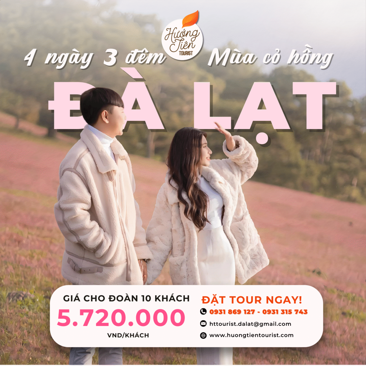 Tour Đà Lạt mùa Cỏ Hồng 4N3Đ