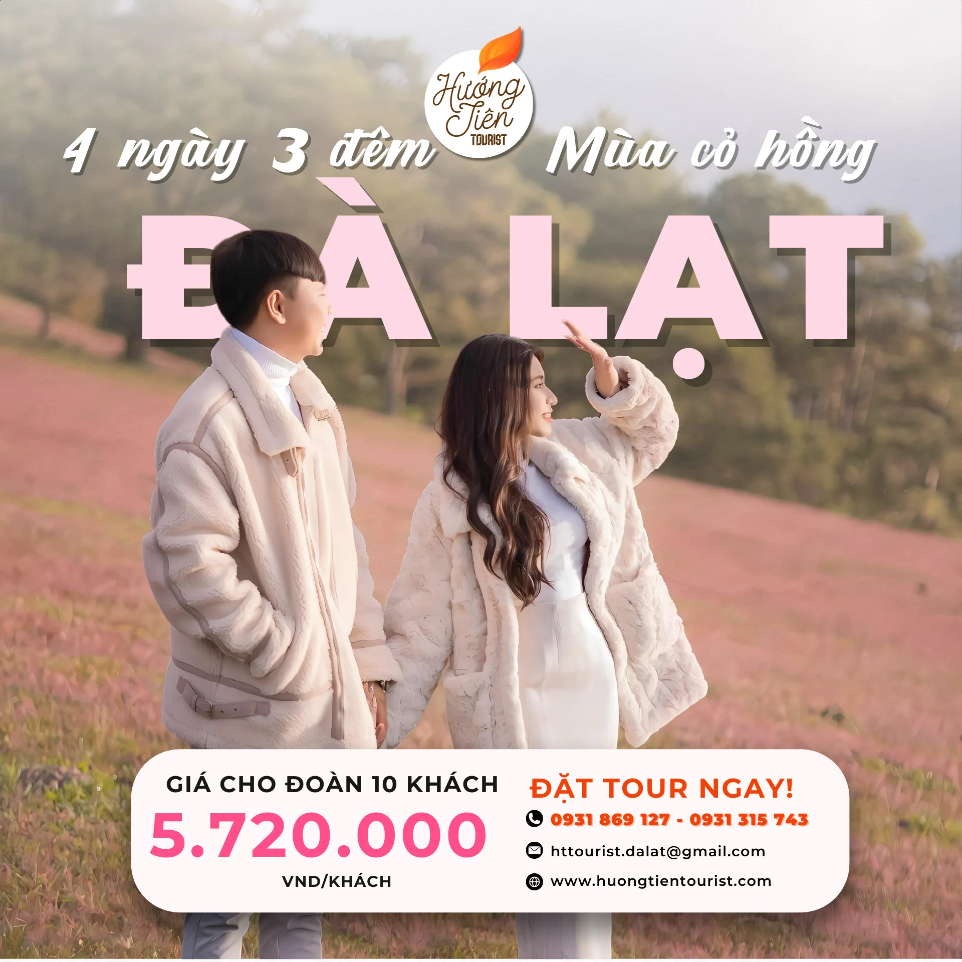 Tour Đà Lạt mùa Cỏ Hồng 4N3Đ