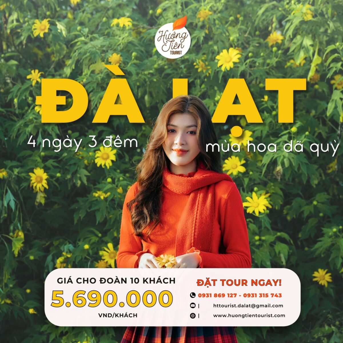 Tour Đà Lạt hoa Dã quỳ 4 ngày 3 đêm