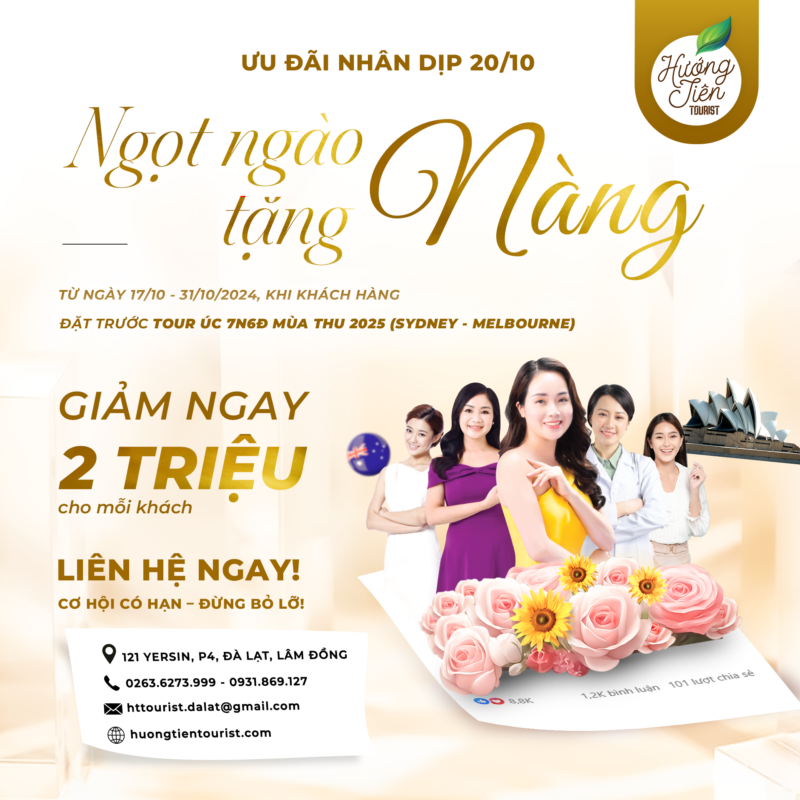 Ưu đãi tour Úc giảm ngay 2 triệu, tour mùa thu Sydney - Melbourne 7 ngày 6 đêm, khuyến mãi nhân dịp 20/10 từ Huớng Tiên Tourist.