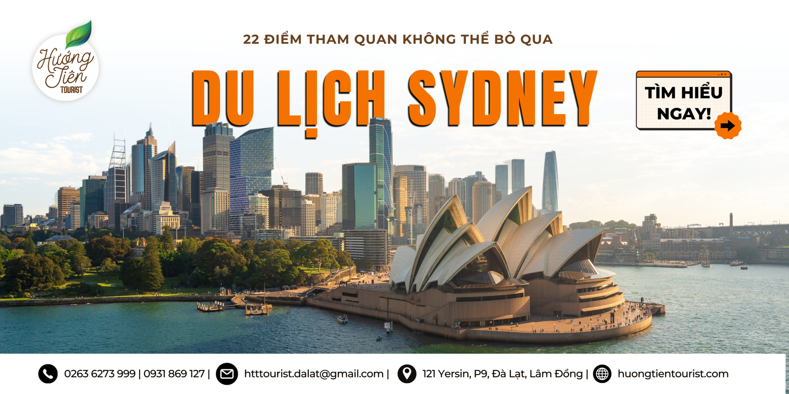 Hình ảnh quảng cáo du lịch Sydney với 22 điểm tham quan không thể bỏ qua.