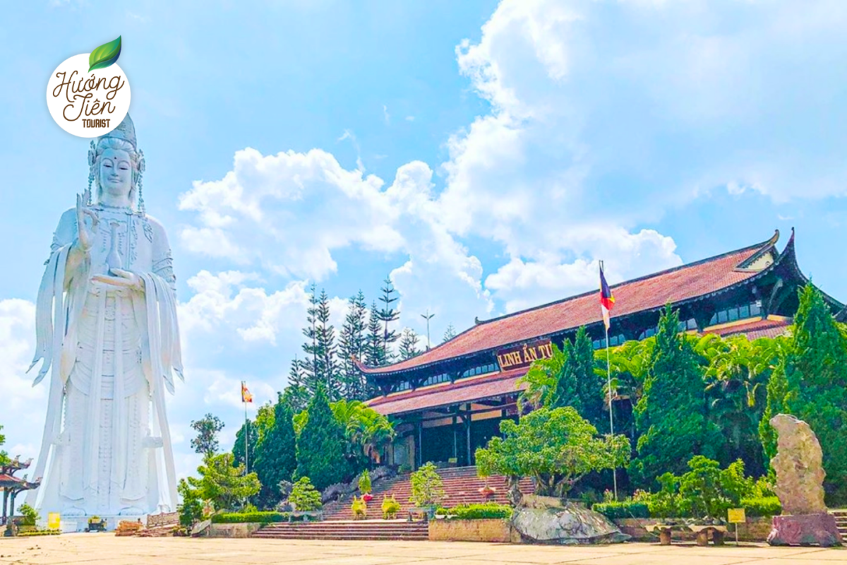 Linh An Pagoda and large Buddha statue in Dalat during the Dalat 4 Day Golf and City Tour.