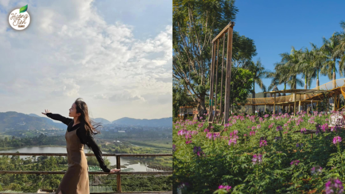 Panoramic mountain and garden view in Dalat, capturing scenic landscapes featured in the Dalat travel guide.