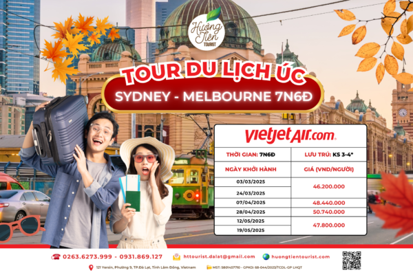 Tour du lịch khám phá Sydney và Melbourne, nổi bật với hình ảnh Ga Flinders - biểu tượng lịch sử của thành phố Melbourne.