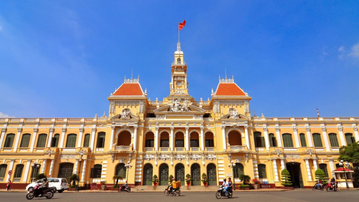 “French colonial-style People’s Committee Building in Ho Chi Minh City, Vietnam.