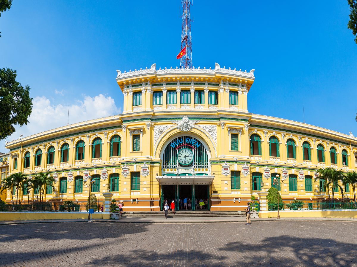 French-designed Saigon Central Post Office in Ho Chi Minh City, Vietnam