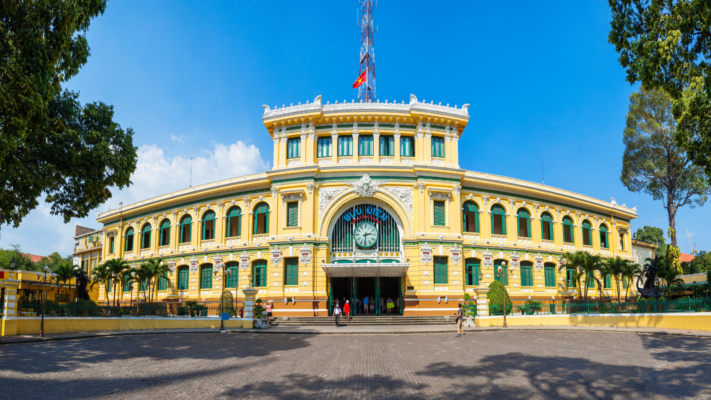 French-designed Saigon Central Post Office in Ho Chi Minh City, Vietnam