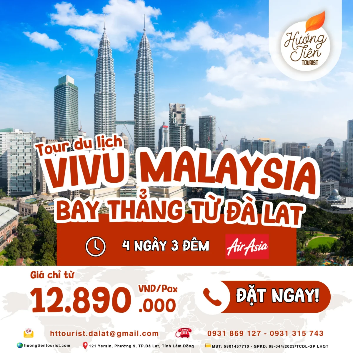 Tour Malaysia từ Đà Lạt 4n3Đ