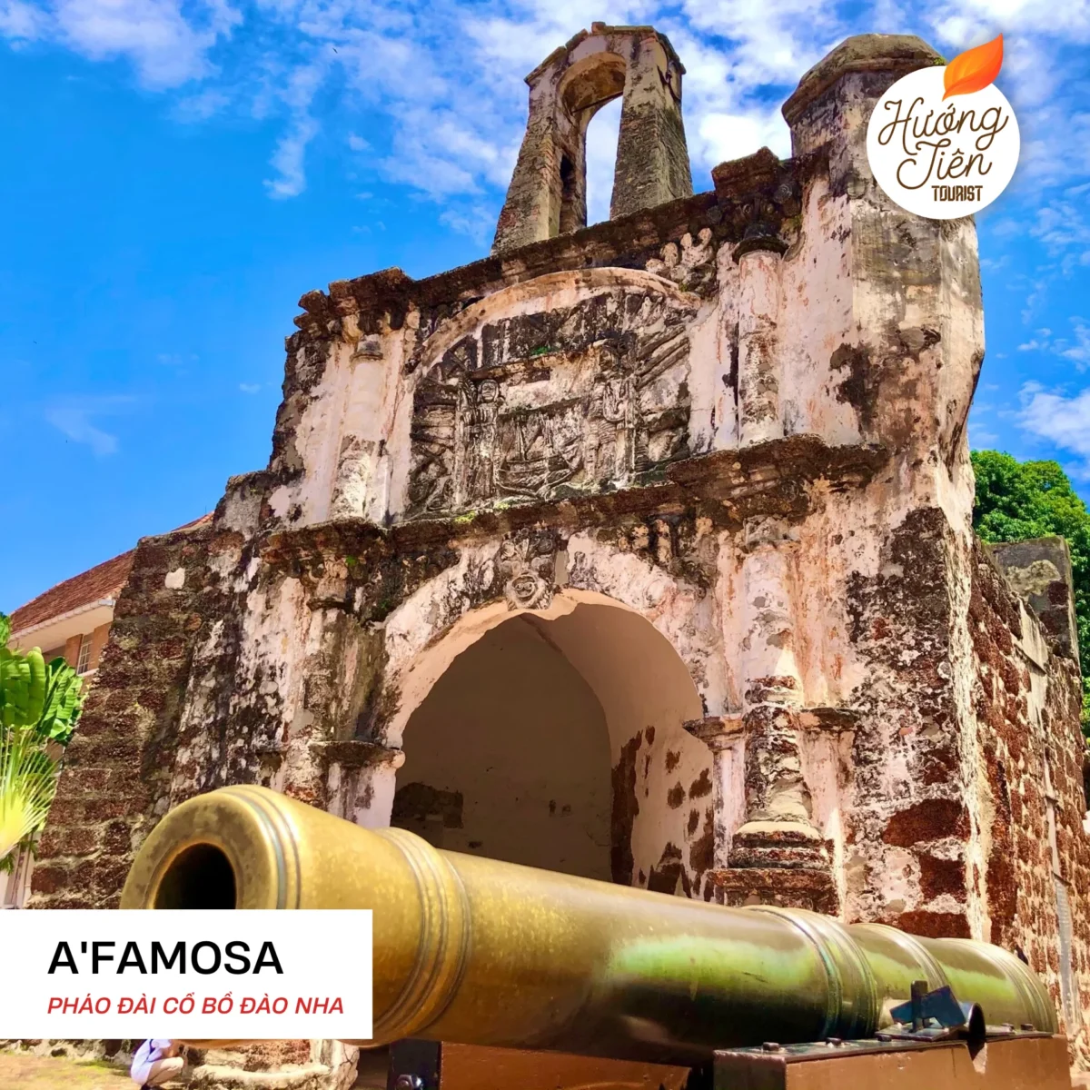 Pháo đài cổ Bồ Đào Nha: nơi Quý khách có thể ngắm thành phố Malacca bên dưới với những nếp nhà ngay ngắn.