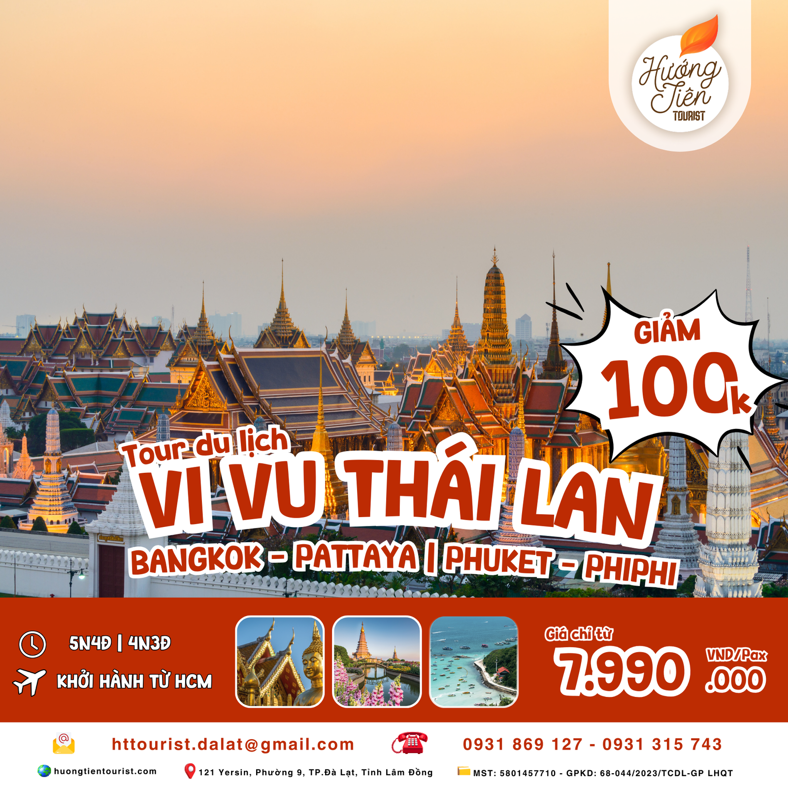 Tour Thái Lan - Hướng Tiên Tourist