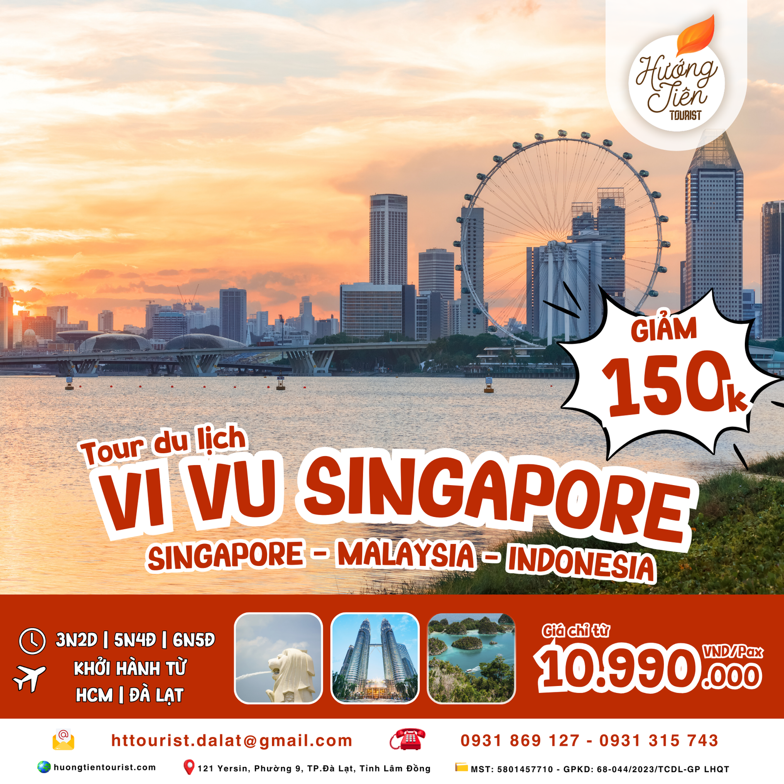 Tour Singapore - Malaysia - indonesia Hướng Tiên Touirst