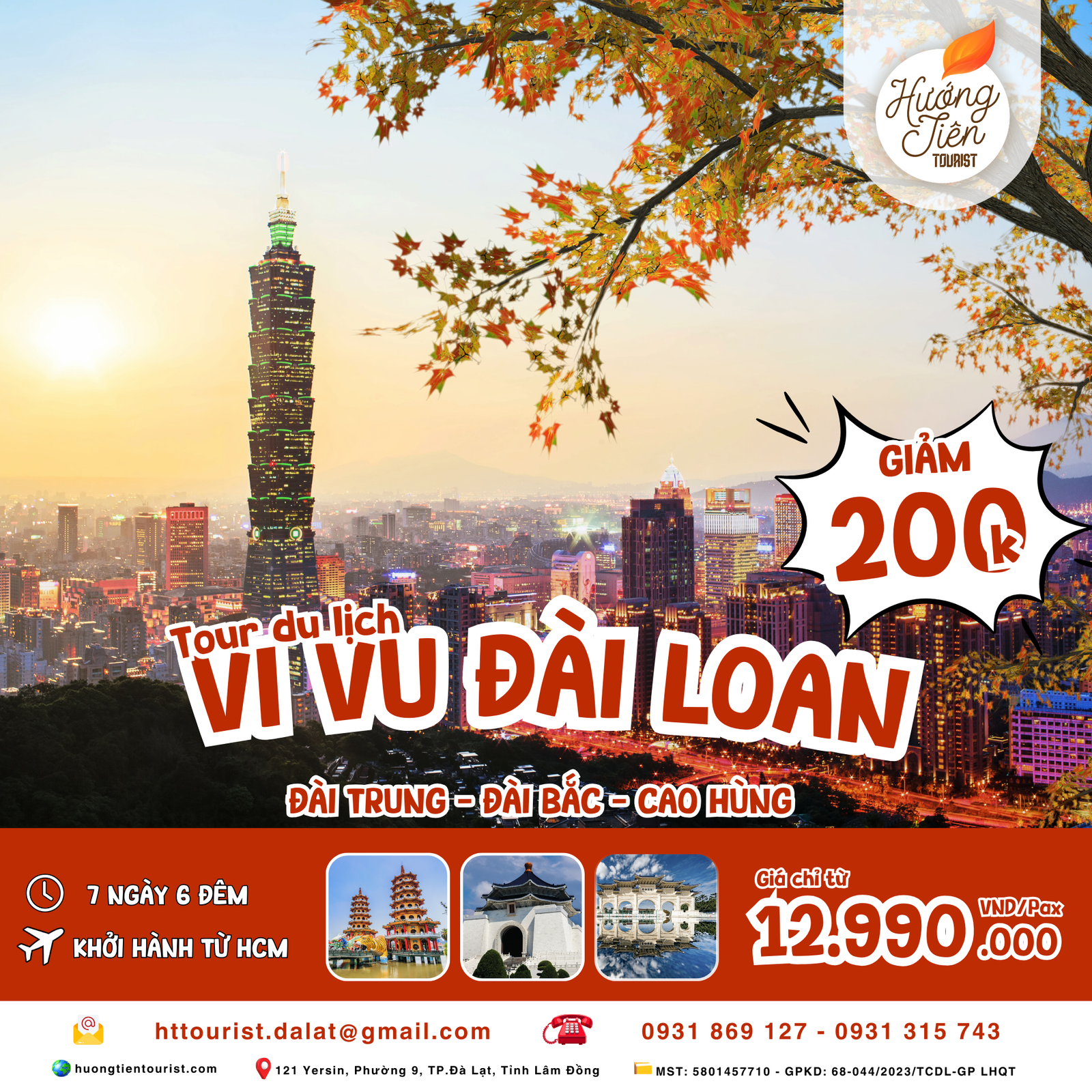 tour đài loan - Hướng Tiên Tourist