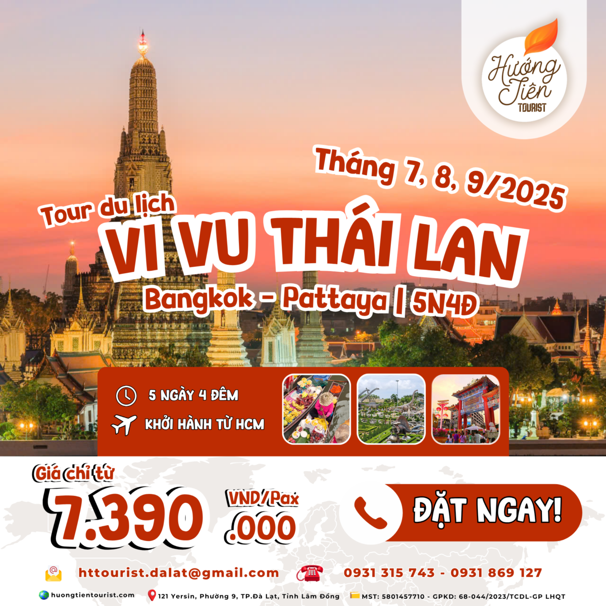 Tour Thái lan 5 ngày 4 đêm