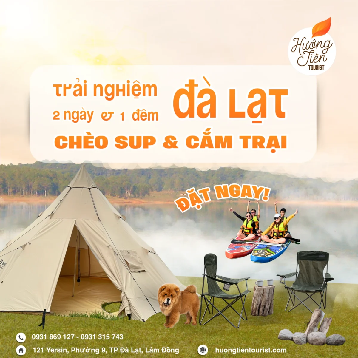 tour cắm trại chèo sup Đà Lạt