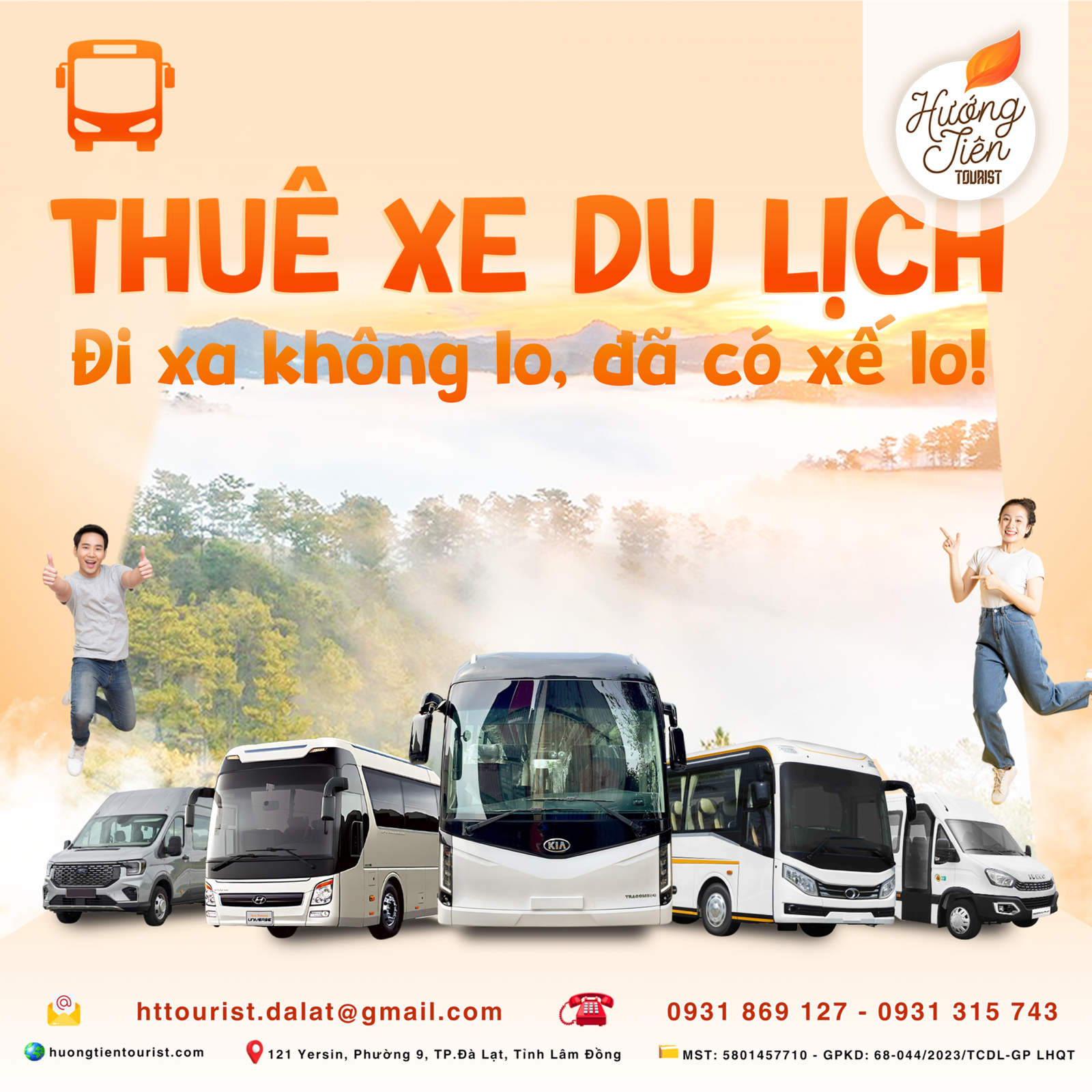 thue xe du lịch huong tien tourist