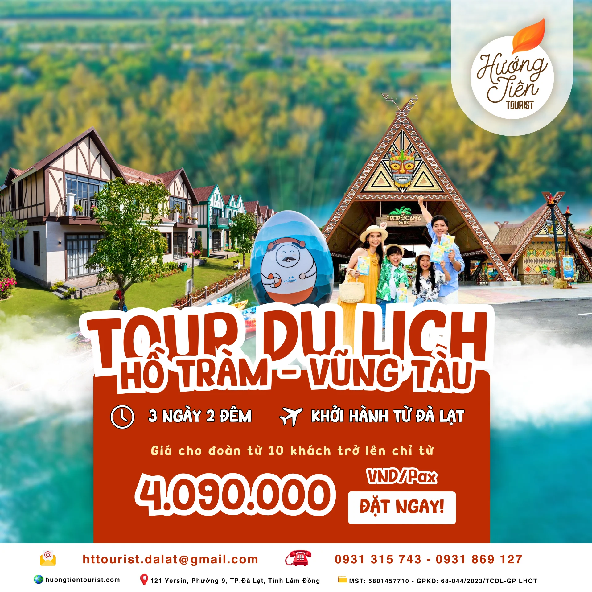 Tour vũng tàu hồ tràm 3 N2Đ - Hướng Tiên Tourist