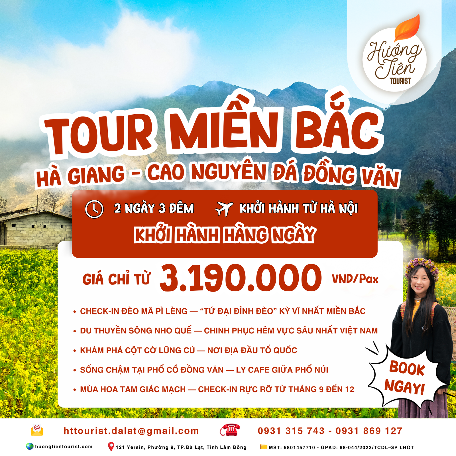 TOUR HÀ GIANG CAO NGUYÊN ĐÁ ĐỒNG VĂN 2N3Đ - HƯỚNG TIÊN TOURIST