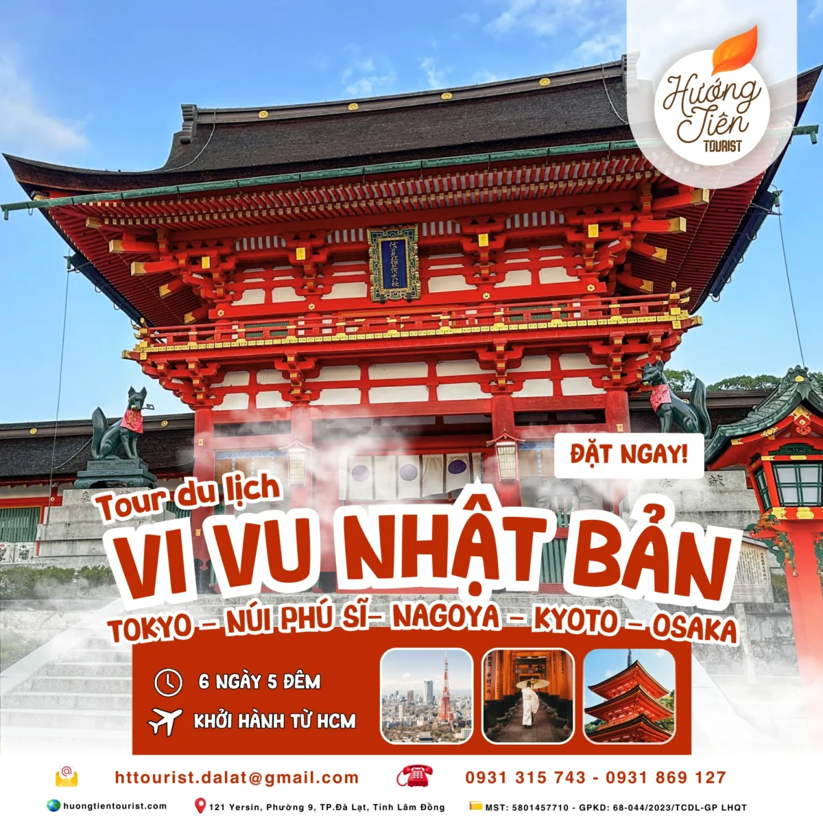 TOUR NHẬT BẢN THÁNG 5 6 [TOKYO – NÚI PHÚ SĨ– NAGOYA – KYOTO – OSAKA] 6N5Đ (Bay VNA)