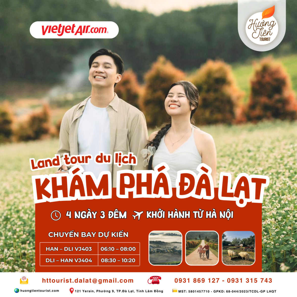 Land tour Đà Lạt 4N3Đ - Hướng Tiên Tourist