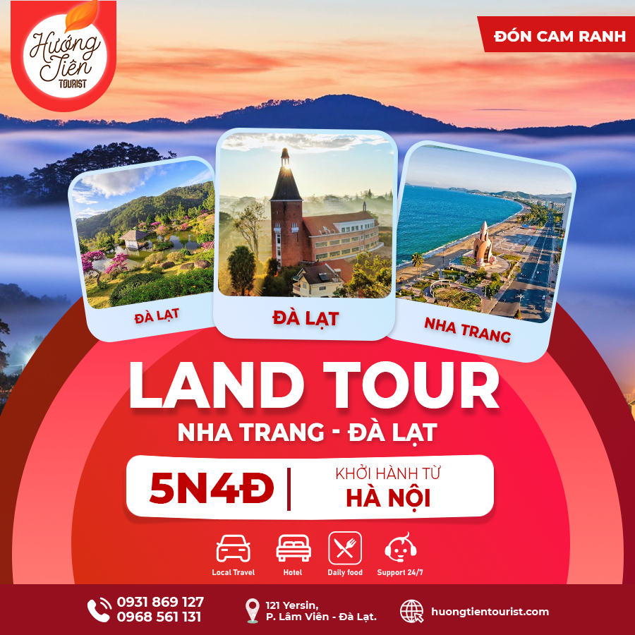 LAND TOUR NHA TRANG ĐÀ LẠT 5 NGÀY 4 ĐÊM - Lịch bay từ HÀ NỘI