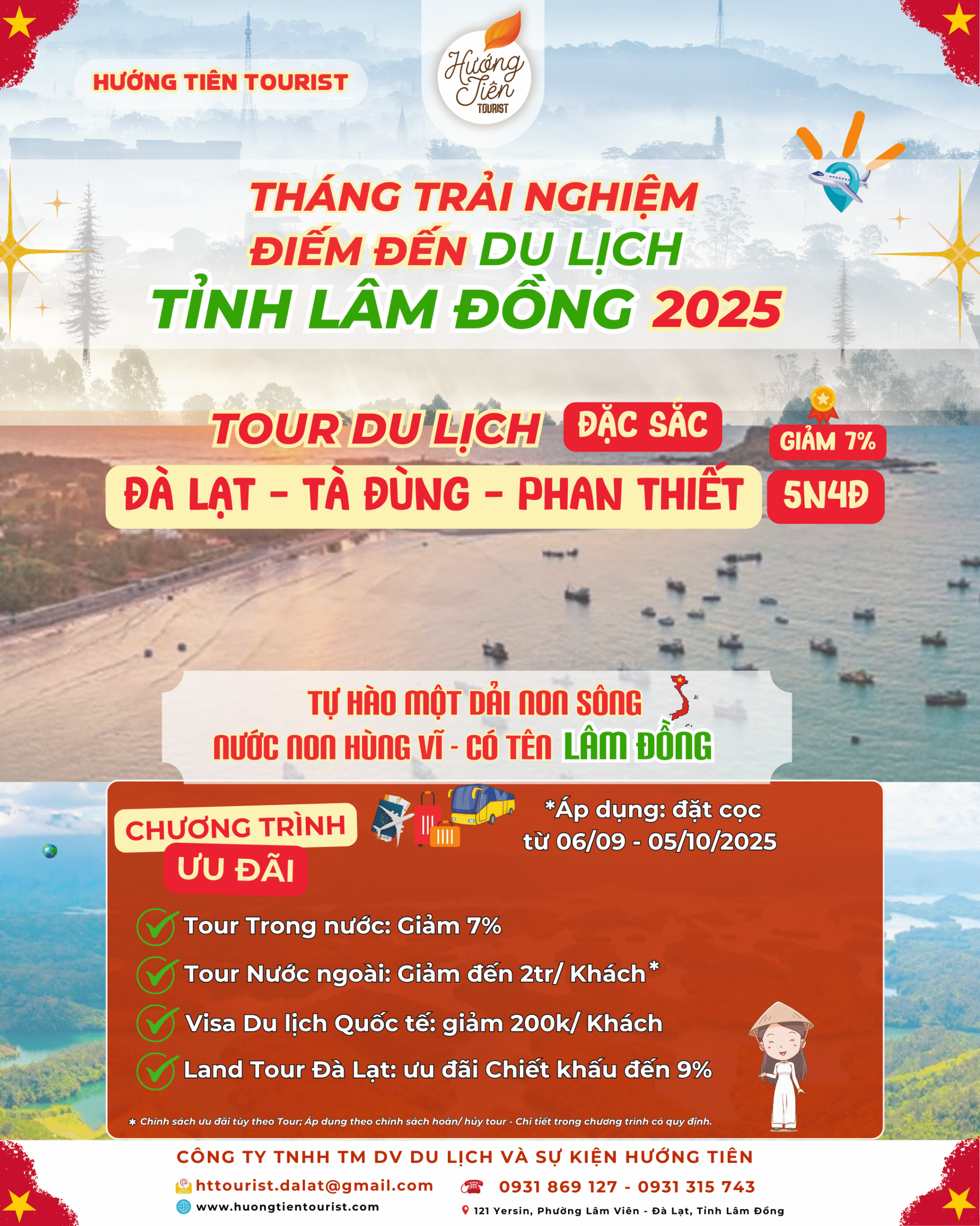 tháng điểm đến du lịch lâm đồng 2025