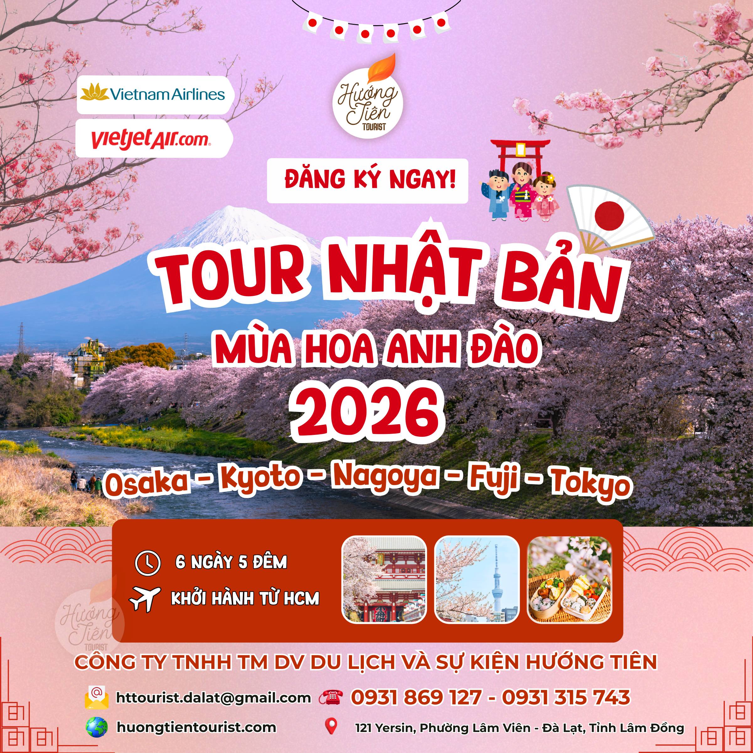 Tour Nhật bản mùa hoa anh đào 2026