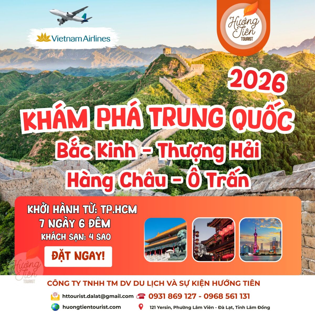 tour trung quốc bắc kinh thượng hải bay Vietnam Airlines