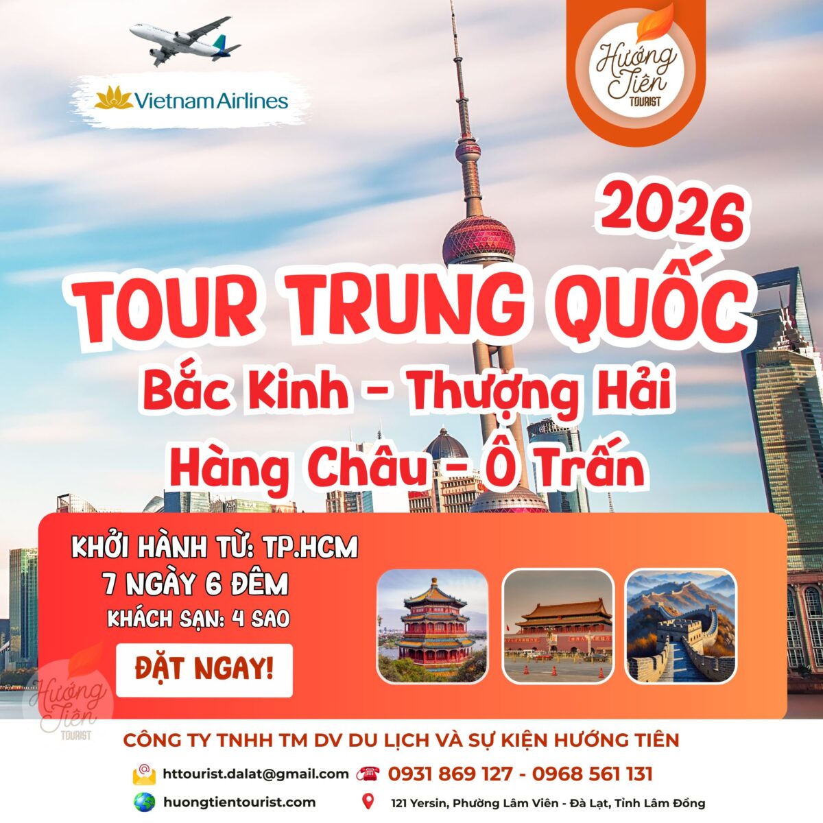 tour trung quốc bắc kinh thượng hải bay Vietnam Airlines