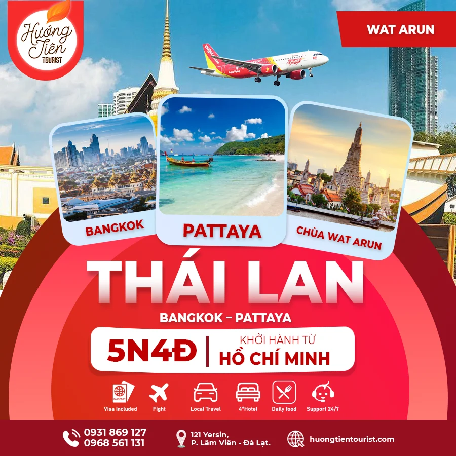 TOUR THÁI LAN: Bangkok - Pattaya | 5N4Đ | Bay Vietjet