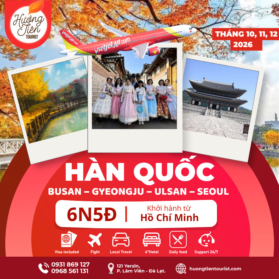 TOUR HÀN QUỐC THÁNG 10,11,12/2026 | Vietjet Air | TP.HCM