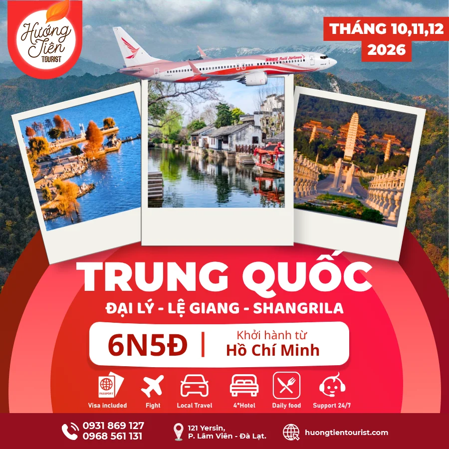 TOUR TRUNG QUỐC-THÁNG 10,11,12/2026 |Ruili Airline| TP.HCM
