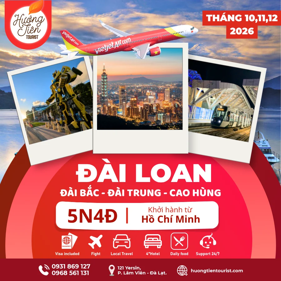 TOUR ĐÀI LOAN - THÁNG 10,11,12/2026 | Vietjet Air| TP.HCM