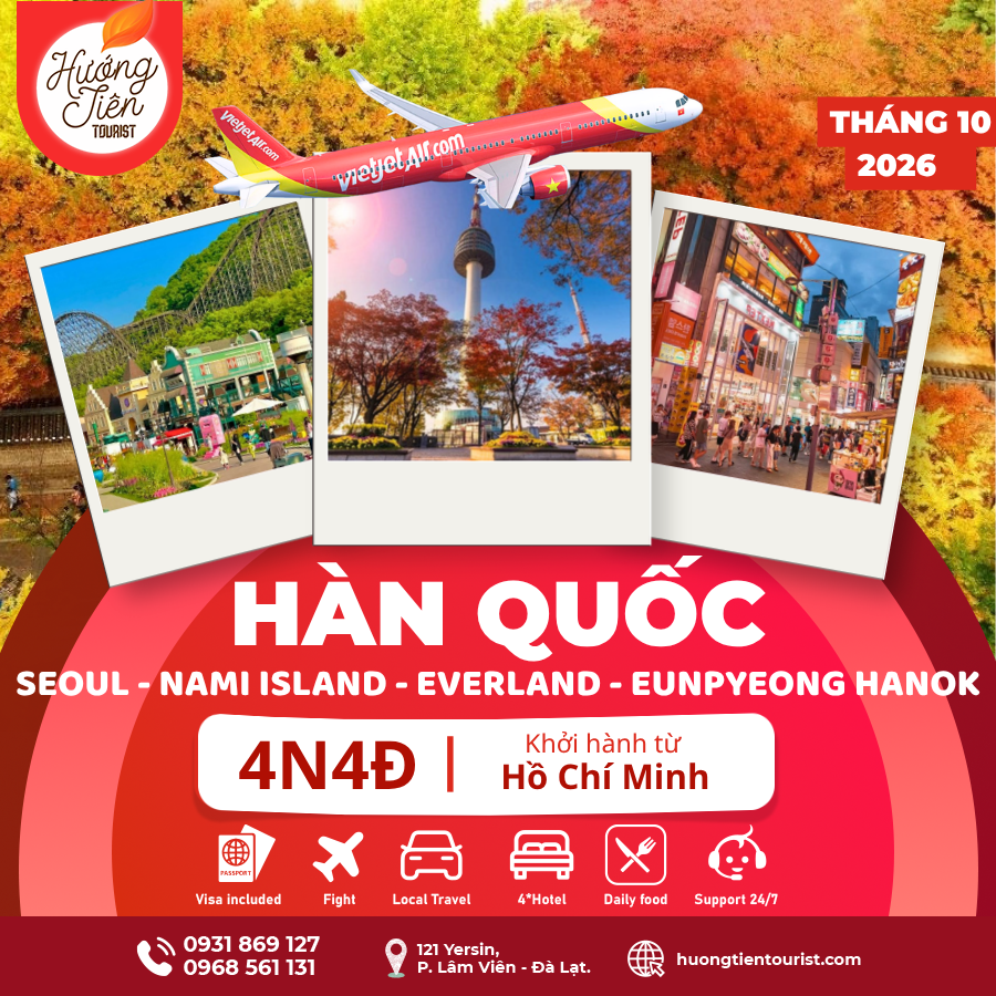 TOUR HÀN QUỐC – THÁNG 10/ 2026 | Vietjet Air| TP.HCM