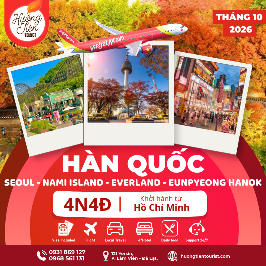TOUR HÀN QUỐC – THÁNG 10/ 2026 | Vietjet Air| TP.HCM