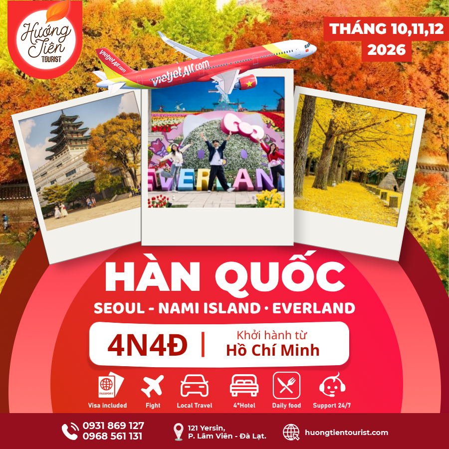 TOUR HÀN QUỐC – THÁNG 10,11,12/ 2026 | Vietjet Air| TP.HCM