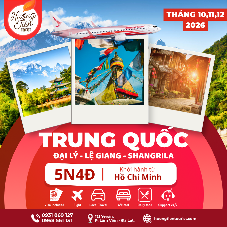 TOUR TRUNG QUỐC-THÁNG 10,11,12/2026 | Ruili Airlines| TP.HCM