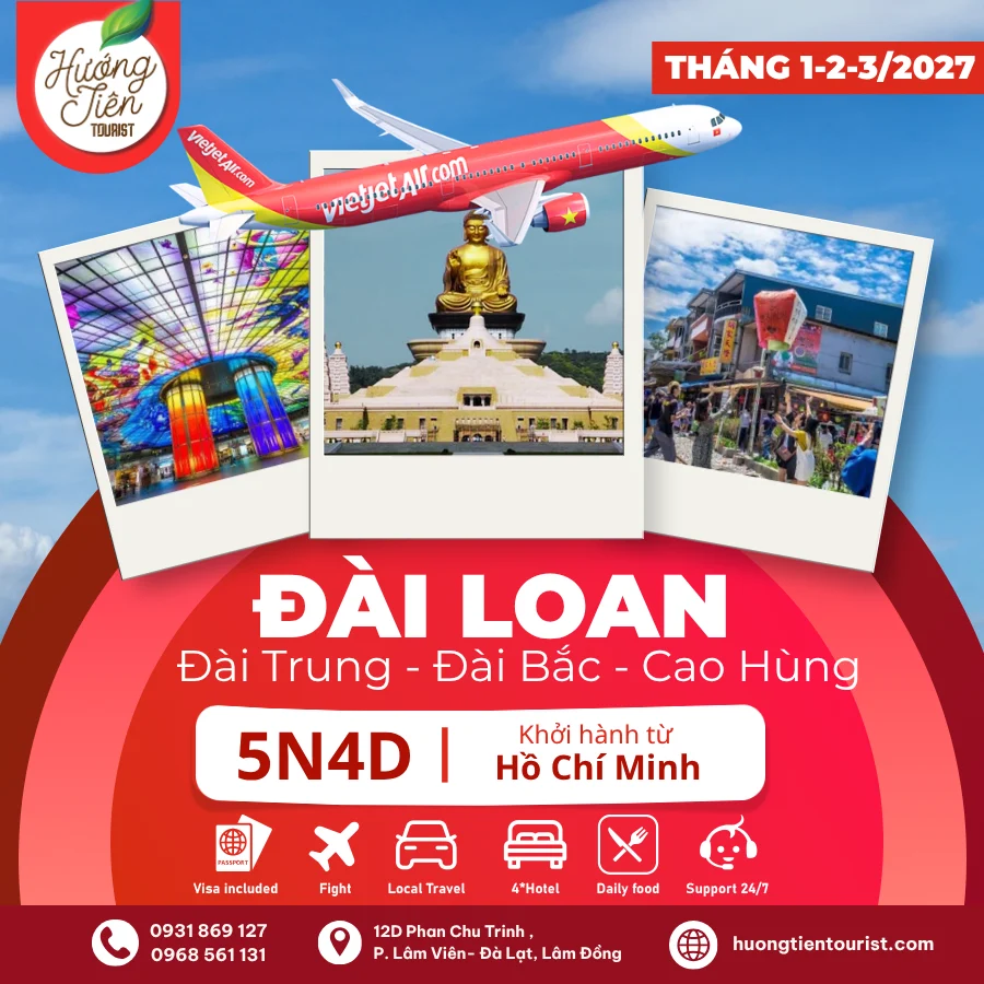 TOUR ĐÀI LOAN - THÁNG 1,2,3/2027 | Vietjet Air| TP.HCM