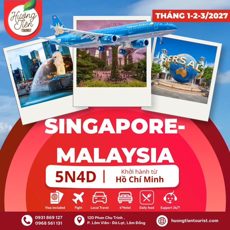 TOUR SINGAPORE-MALAYSIA-THÁNG 1/ 2027 | VietNam Airlines |TP.HCM