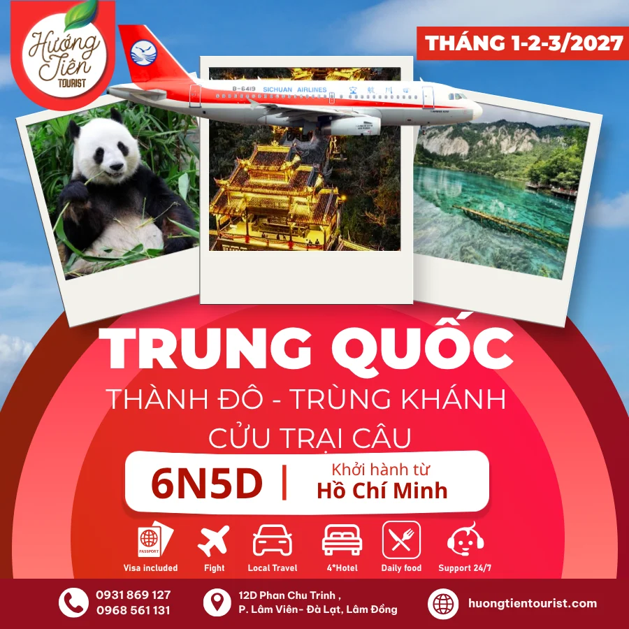 TOUR TRUNG QUỐC-THÁNG 1,2,3/2027 |Sichuan Airlines| TP.HCM